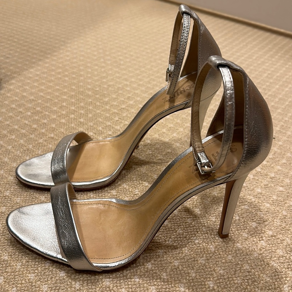 Schutz silver heels size 11